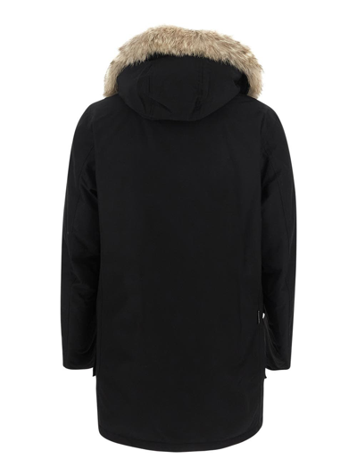 Shop Woolrich Artic Parka With Detachable Fur In Black