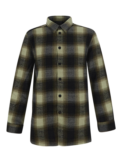 Shop Givenchy Wool Shirt 4g In Green