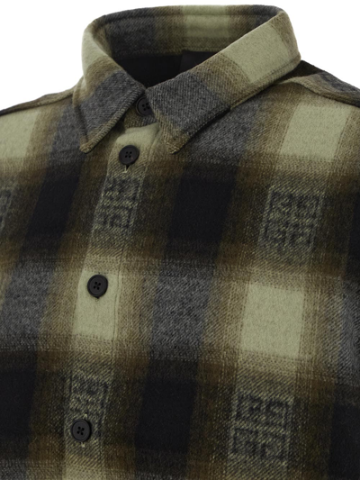 Shop Givenchy Wool Shirt 4g In Green