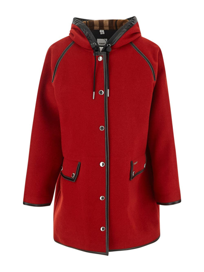 Shop Burberry Brightred Coat In Red