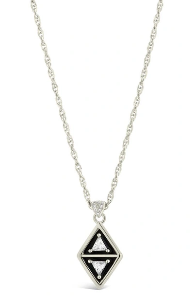 Shop Sterling Forever Nerezza Cz Point Pendant Necklace In Silver