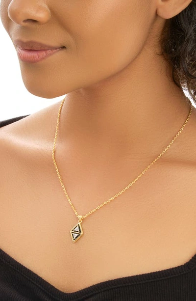 Shop Sterling Forever Nerezza Cz Point Pendant Necklace In Gold