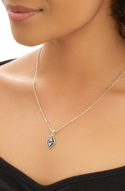 Shop Sterling Forever Nerezza Cz Point Pendant Necklace In Silver