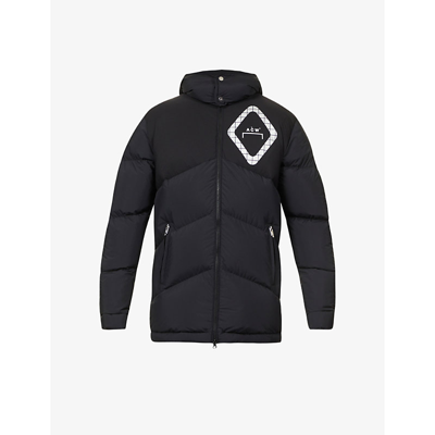 Shop A-cold-wall* Panelled-metallic Logo Relaxed-fit Shell-down Jacket In Black