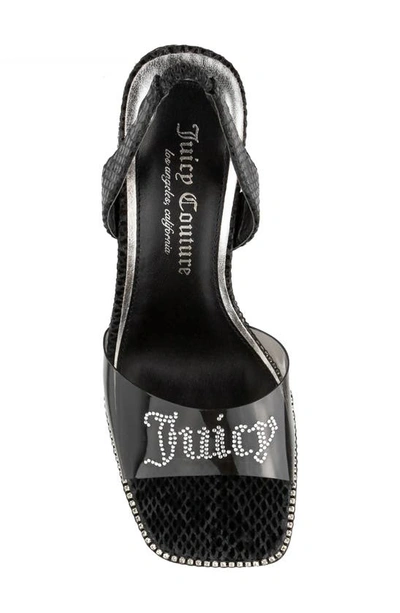 Shop Juicy Couture Greysi Clear Strap Slingback Sandal In Black-b