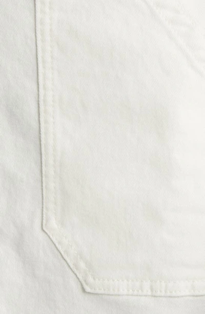 Paige Mayslie Denim Button-front Mini Utility Dress In Blank Canvas