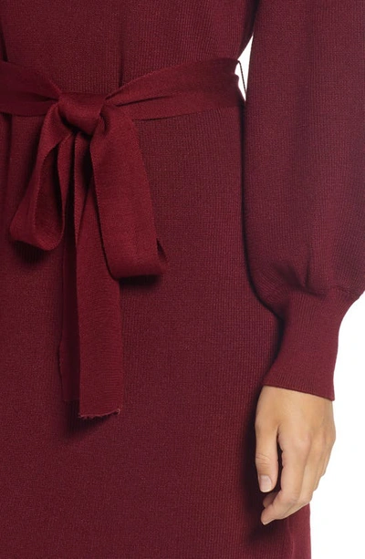 Shop Sam Edelman Scoop Neck Rib Sweater Dress In Burgundy