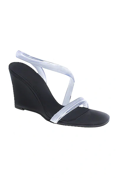 Ilio Smeraldo X Claire Rose Plexiglass Wedge Sandals In Grey