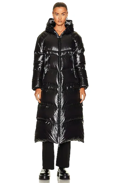 Shop Moncler Matt Black Chanon Long Coat