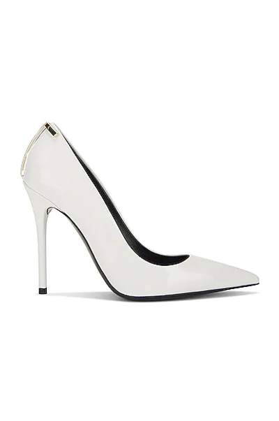 Shop Tom Ford Patent Iconic T Pump 105 In White