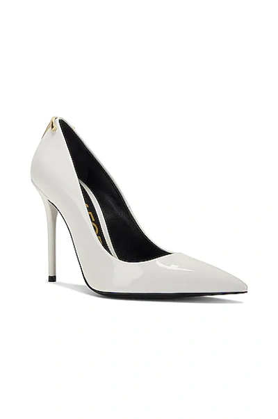 Shop Tom Ford Patent Iconic T Pump 105 In White