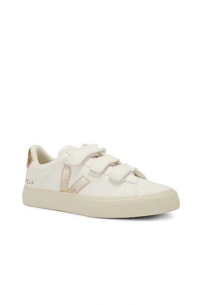 Veja Recife Chromefree Leather In White Platine In Extra White & Platine