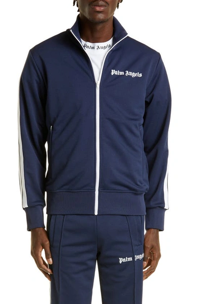 Shop Palm Angels Classic Track Jacket In Navy Blue White