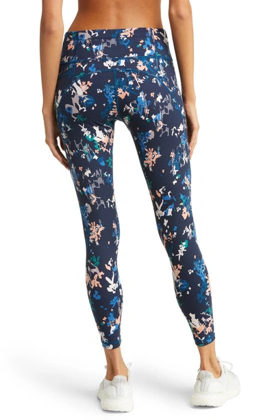Shop Sweaty Betty Power Pocket Workout Leggings In Blue Floral Displace Print