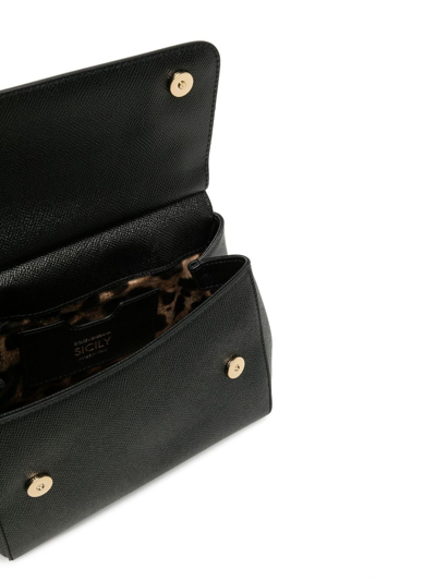 Dolce & Gabbana Mini Sicily Top-handle Bag In Black