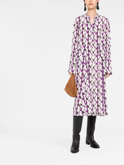 Dorothee Schumacher Geometric Pattern Midi Dress In Neutrals