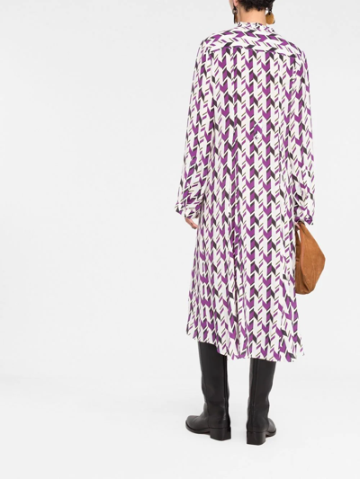 Dorothee Schumacher Geometric Pattern Midi Dress In Neutrals