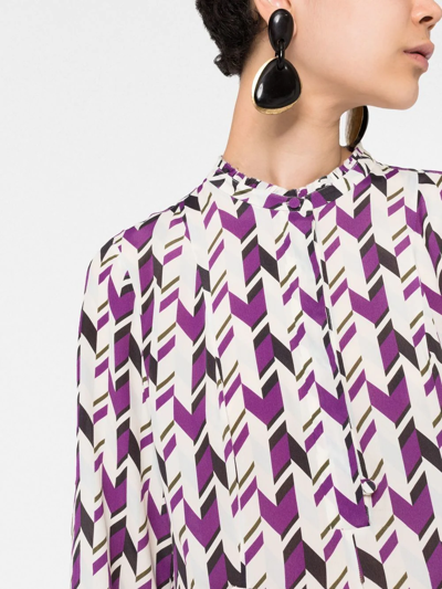 Dorothee Schumacher Geometric Pattern Midi Dress In Neutrals