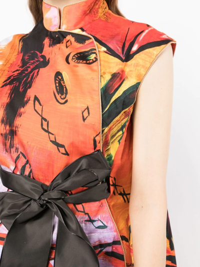 Shop Shiatzy Chen Circus Collection Band-collar Top In Multicolour