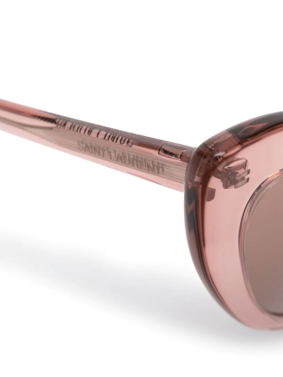 Shop Saint Laurent Loulou Heart-frame Sunglasses In Rosa