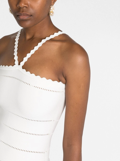 Shop Victoria Beckham Cut-out Detail Peplum Dress In Weiss