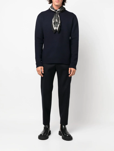 Jil Sander Crew-neck Pullover Jumper In Blau