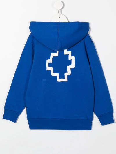 Marcelo Burlon County Of Milan Logo-print Cotton Hoodie In Blau
