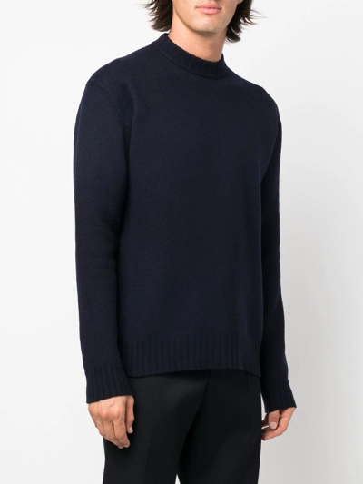 Jil Sander Crew-neck Pullover Jumper In Blau