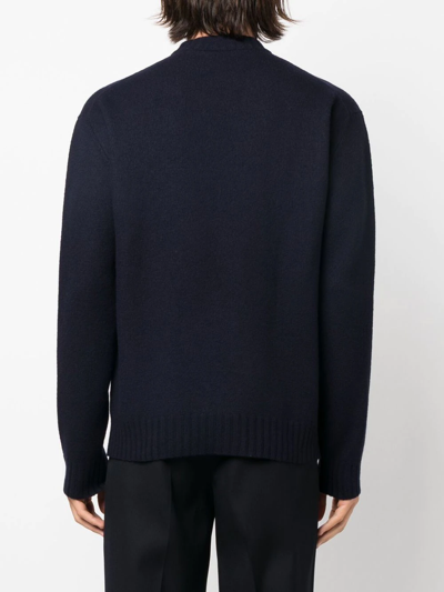 Jil Sander Crew-neck Pullover Jumper In Blau