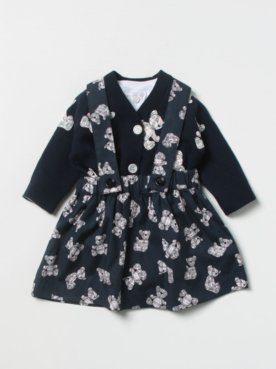 Shop Burberry 3-piece Cotton Set With Thomas The Bear In Blue