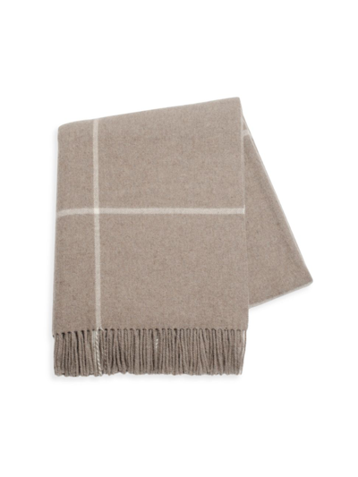 Shop Lands Downunder Windowpane Cashmere Throw In Taupe
