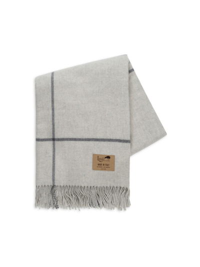 Shop Lands Downunder Windowpane Cashmere Throw In Light Grey Charcoal