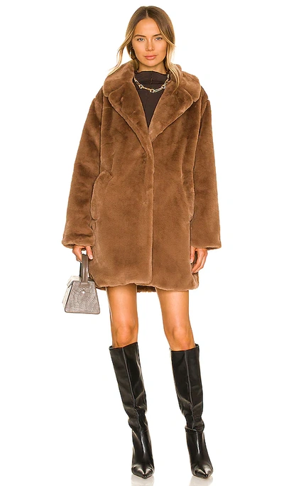 Shop Lamarque Linnea Faux Fur Jacket In Brown