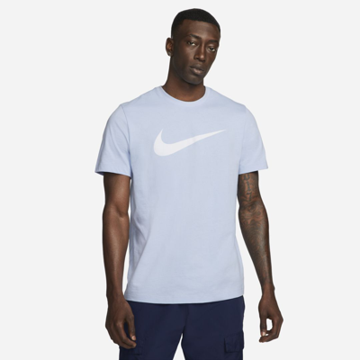 Shop Nike Sportswear Swoosh Men's T-shirt In Light Marine,white
