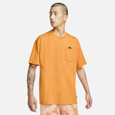 Shop Nike Men's  Sportswear Premium Essentials Pocket T-shirt In Orange