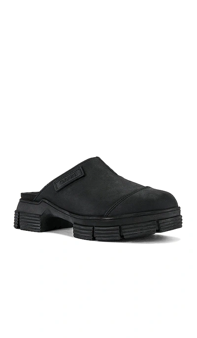 Shop Ganni Recycled Rubber City Mule In Black