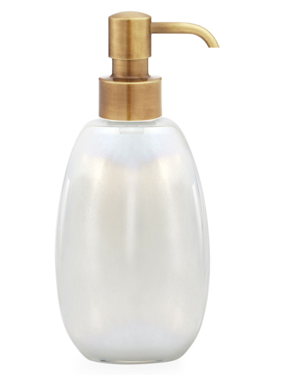Shop Labrazel Biella Opalescent Glass Pump Dispenser In Burnished Brass