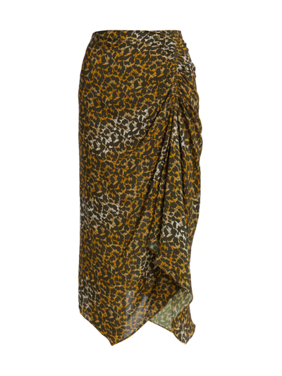 Shop Isabel Marant Étoile Women's Azaria Silk Midi-skirt In Bronze