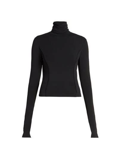 Shop Givenchy Women's Seamed Turtleneck Top In Black