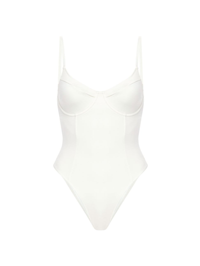 Shop Good American Women's Good Scuba Show-off One-piece Swimsuit In Ivory