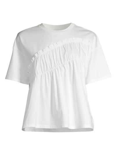 Shop Jason Wu Women's Ruffle Short-sleeve T-shirt In White