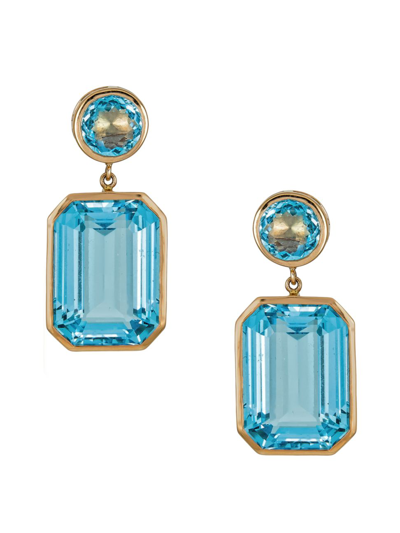 Shop Piranesi Women's Pietra 18k Yellow Gold & Blue Topaz Drop Earrings