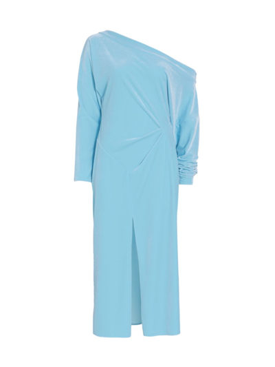 Shop Alejandra Alonso Rojas Women's Draped One-shoulder Midi-dress In Blue