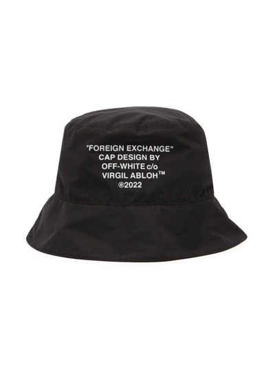 Shop Off-white Men's Foreign Exchange Bucket Hat In Black White