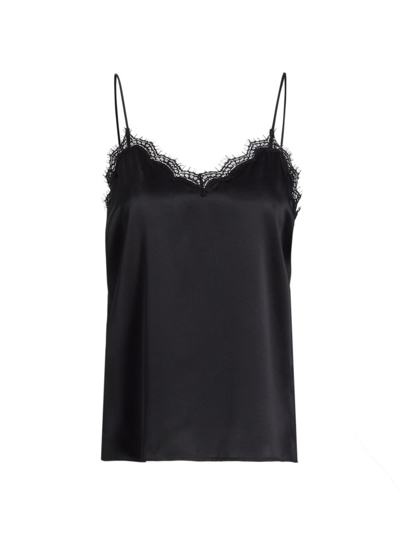 Shop Paige Women's Ilya Lace-trim Silk Camisole In Black