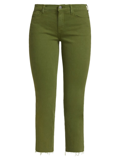Shop L Agence Women's Sada High-rise Crop Slim-fit Jeans In Cactus Green