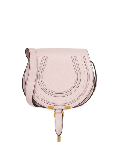 Shop Chloé Women's Small Marcie Leather Saddle Bag In Misty Lavender