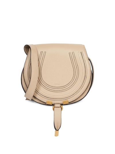 Shop Chloé Women's Small Marcie Leather Saddle Bag In Root Beige