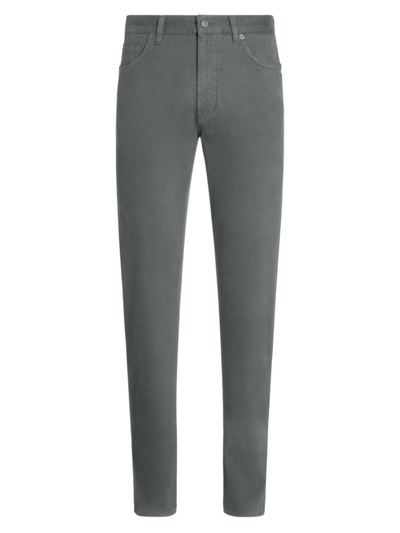 Shop Zegna Men's Stretch Gabardine Pants In Grey