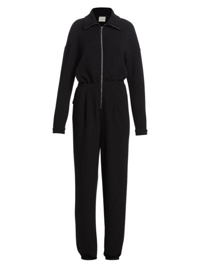 Shop Varley Women's Jessie Knit Zip-front Jumpsuit In Black